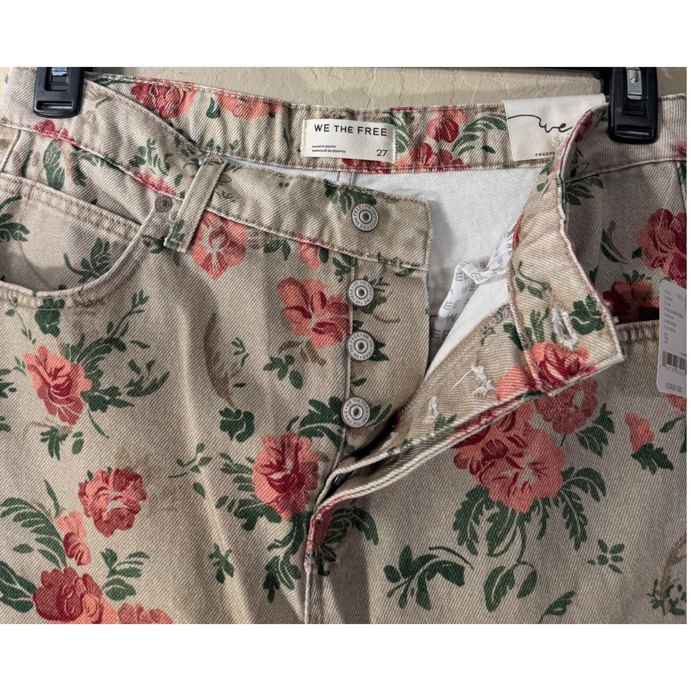 We The Free Jeans Women 27 Deep Trance Boyfriend Wallpaper Floral Boho NEW - Picture 4 of 10